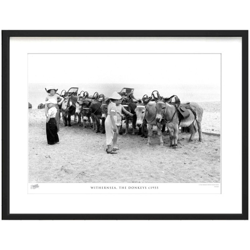Withernsea, The Donkeys C1955 by Francis Frith - Single Picture Frame Print, 60cm H x 80cm W x 2.3cm D