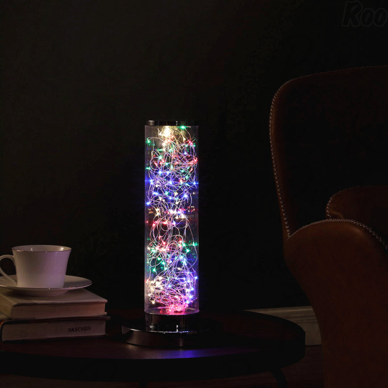 Lampe de table - Corde multicolore à DEL, conception de colonne Namiri, Argent