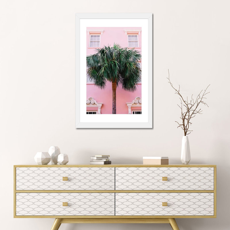 « Charleston rose » par Bethany Young, reproduction de photo, H 24 po x l 16 po x P 1 po, Papier encadré blanc, Blanc