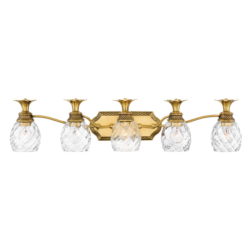Plantation 5-Light Dimmable Vanity Light, Burnished Brass