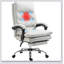 Chaise de bureau avec polyester, pivotante, soutien lombaire, massage, hauteur réglable, appui-tête, repose-pieds