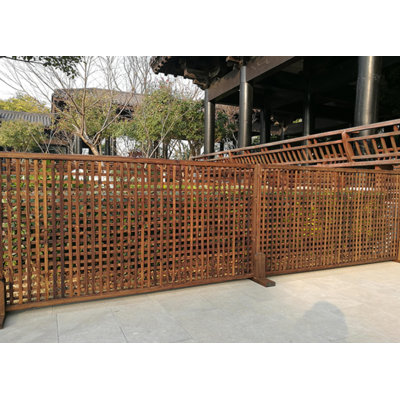 6 ft. H x 3 ft. W Wood Privacy Screen/Trellis with Legs, Lattice Panel, and Privacy Veil
