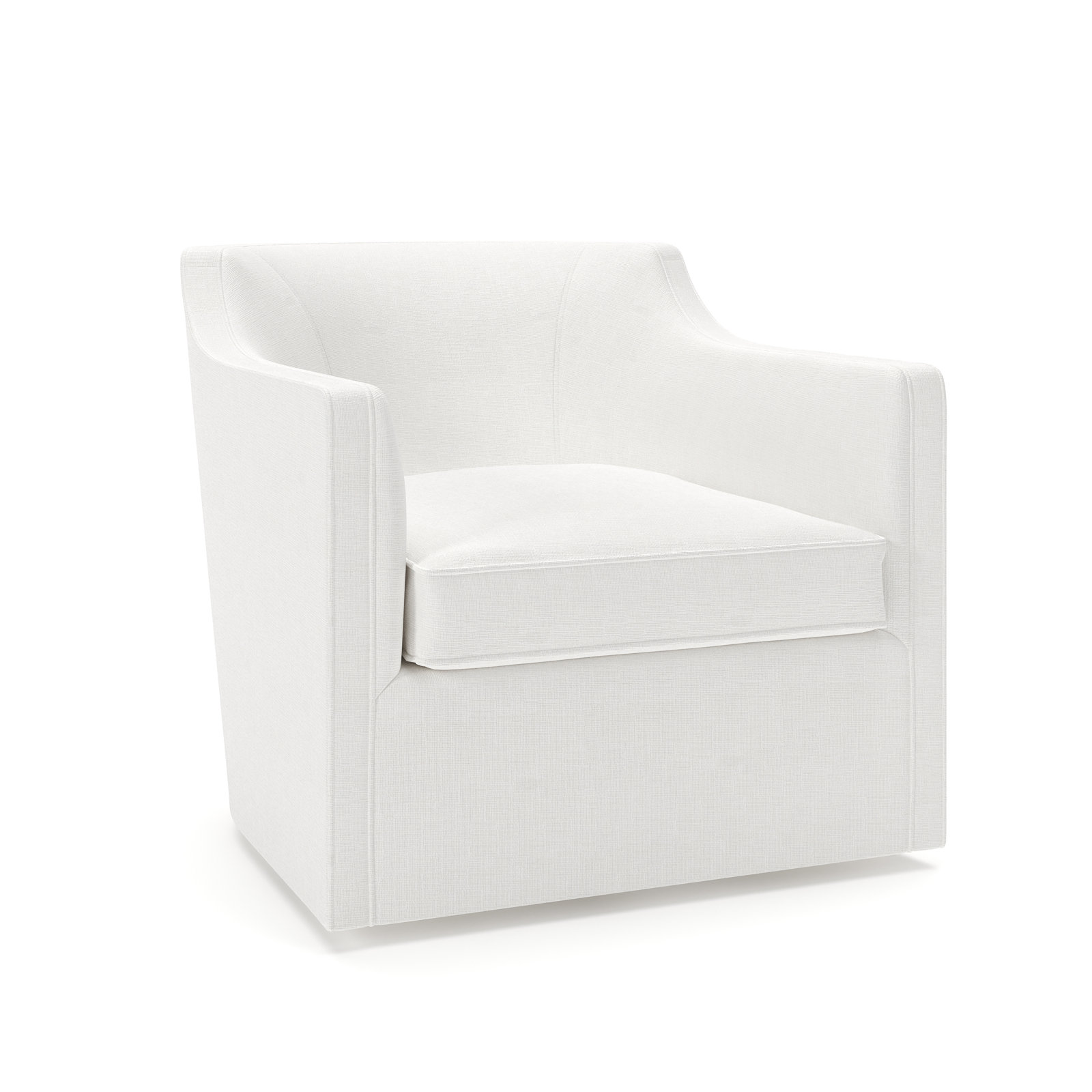 Marietta Upholstered Swivel Armchair, Drusky Moonglow Sustain® Basketweave