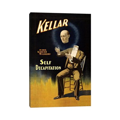 Kellar: Self Decapitation Vintage Magic Poster - Wrapped Canvas Print