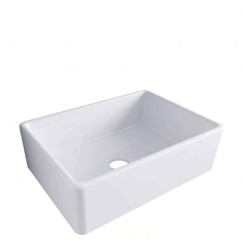 28 évier de cuisine blanc avec cuve rectangulaire en porcelaine 28 x 20 x 10 pouces