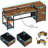 Metal Base Computer Desk with Power Outlet-459607545
