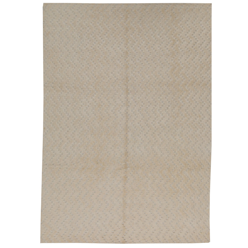 Tapis gris et beige noué à la main de haute qualité