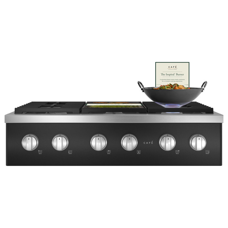 Café 36" Commercial-Style Gas Rangetop With 6 Burners (Natural Gas), Matte Black