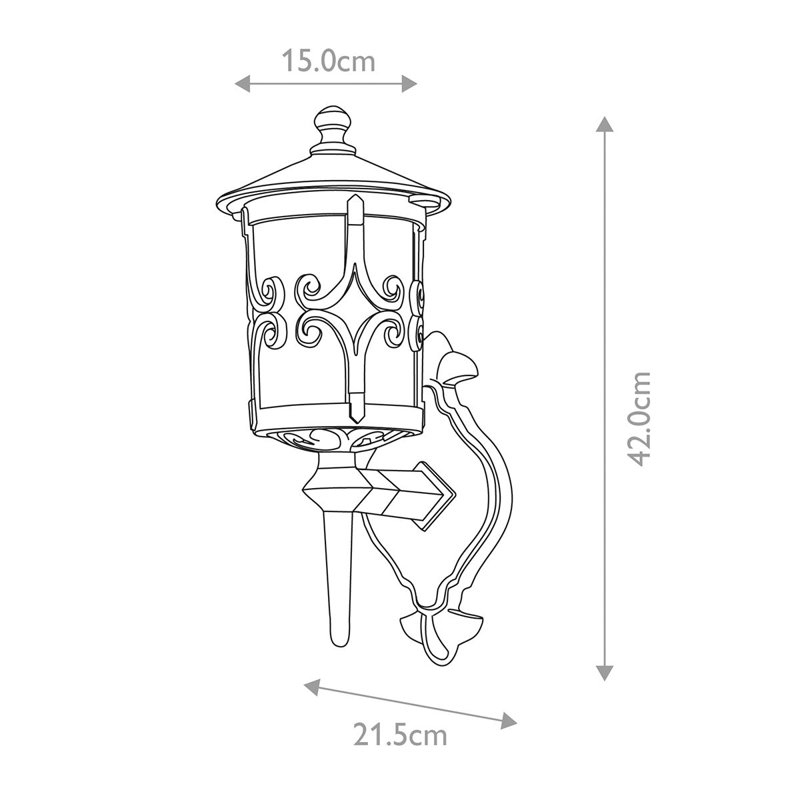 Flor Black Outdoor Wall Lantern