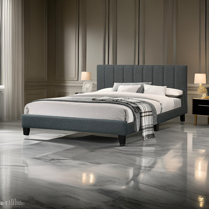 Lit plateforme double tapissier baies