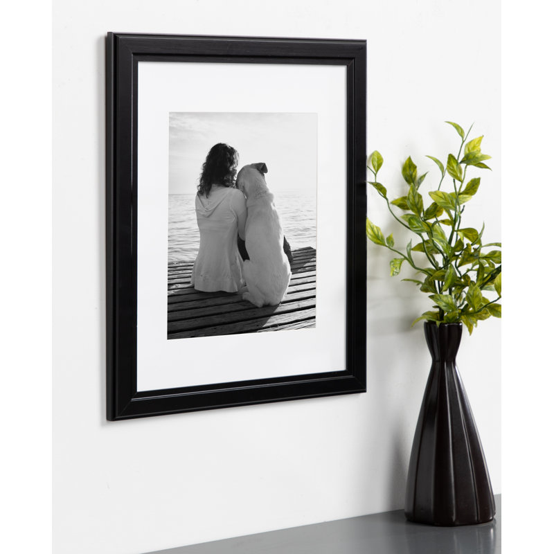 Ensemble de cadres photo 4 pièces Kieva, 11 po x 14 po avec passe-partout de 8 po x 10 po, Noir