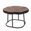 Table basse irrégulière avec plateau MgO et base en bois et métal noir - 27 po