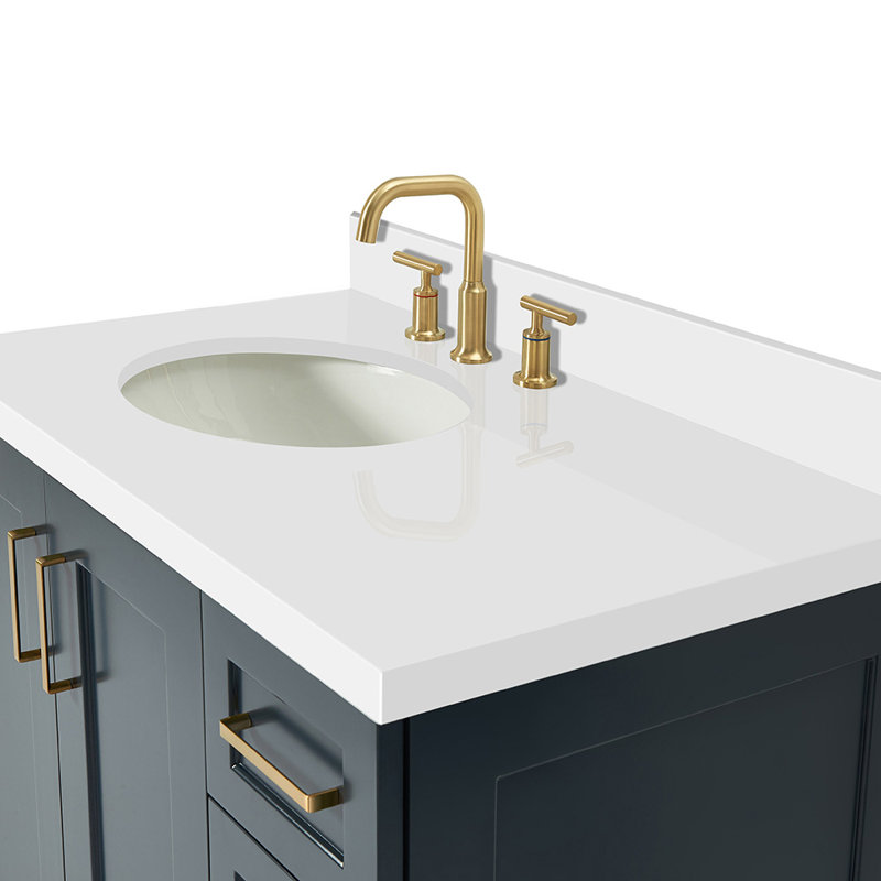 37 IN.  Single Bathroom Vanity, Left, Oval, Midnight Blue