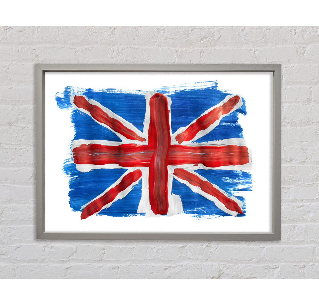 Union Jack Gemälde - Einzelner Bilderrahmen Kunstdrucke auf Leinwand