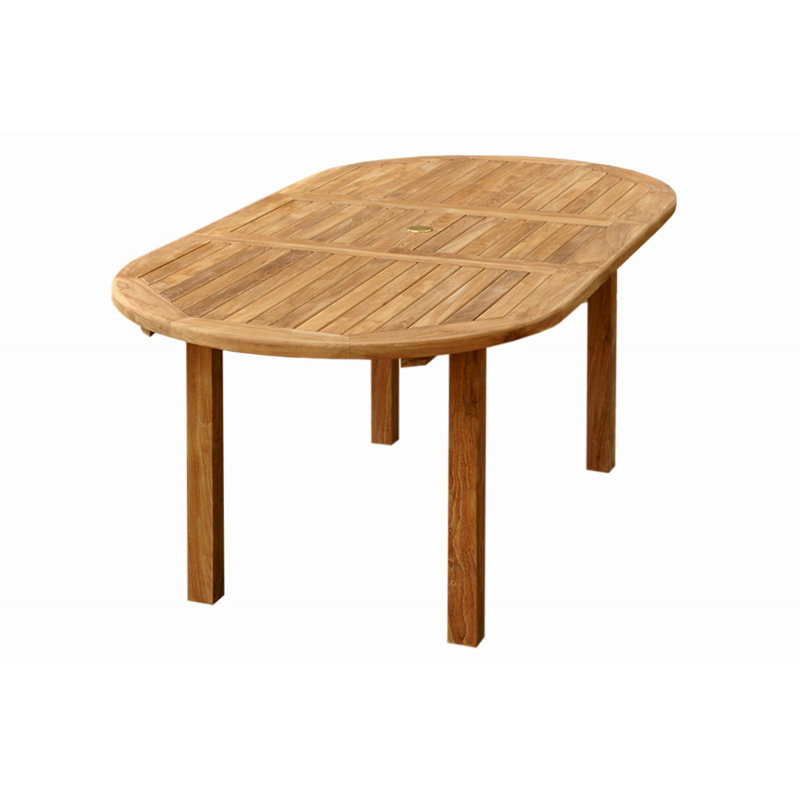 Bahama Outdoor Oval Teak Dining Table, 78" L 58" W