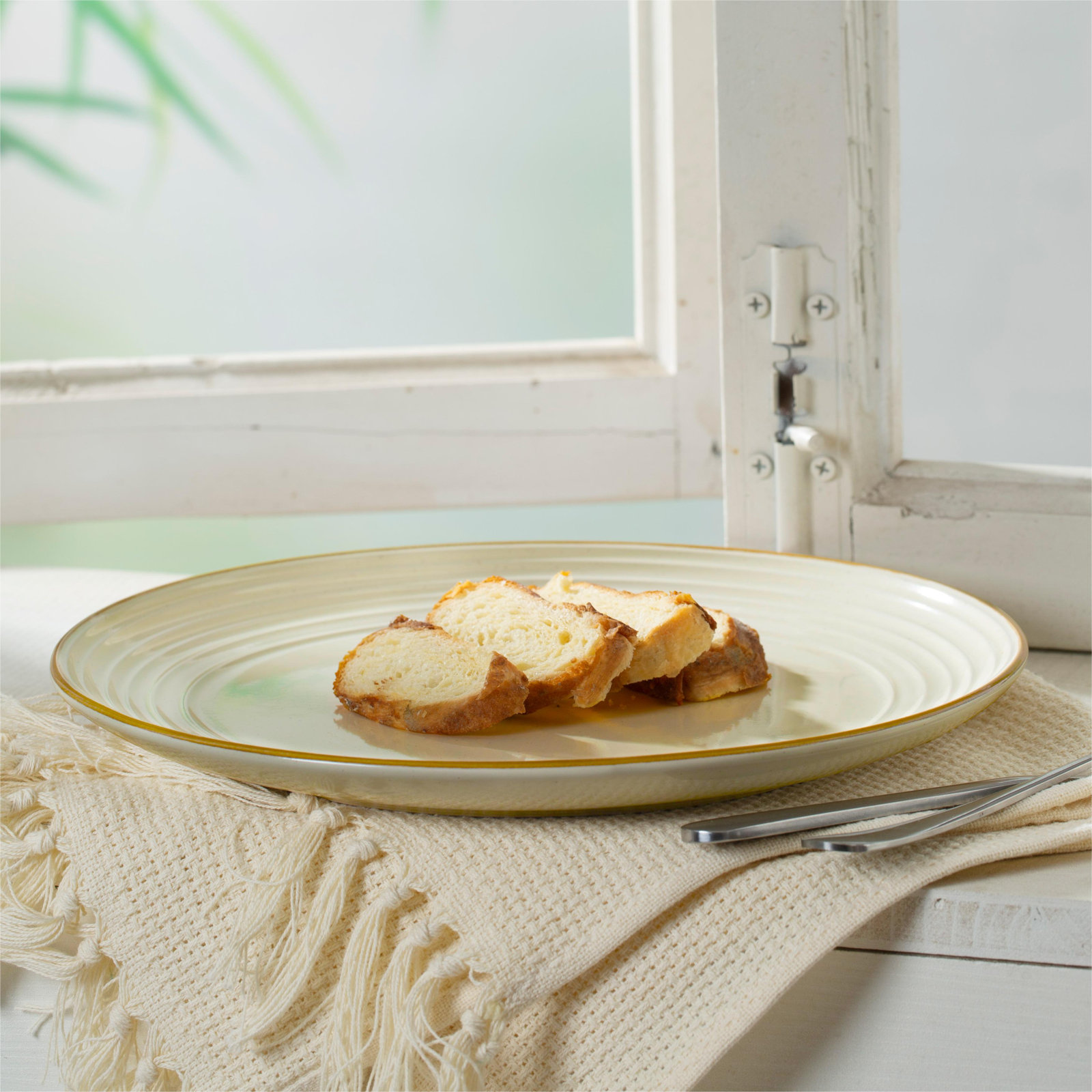 Heartwell Latitude RunStoneware Dinner Plate (Set of 6), Vanilla White