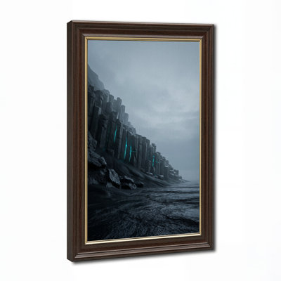 Art mural sur toile, "Dark Coastal Cliff"
