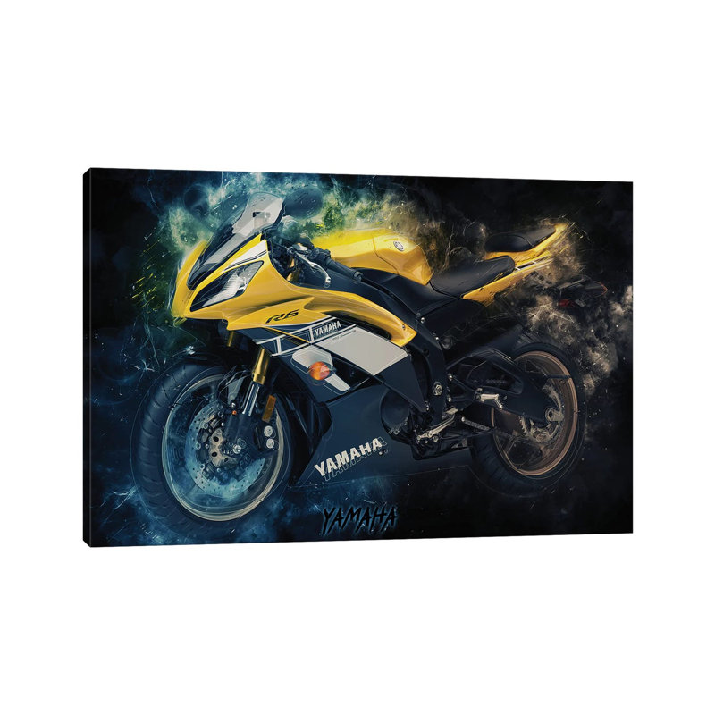 Yamaha R6 1 Piece Wrapped Canvas Wall Art, 101.6 cm H x 66.04 cm W x 1.91 cm D
