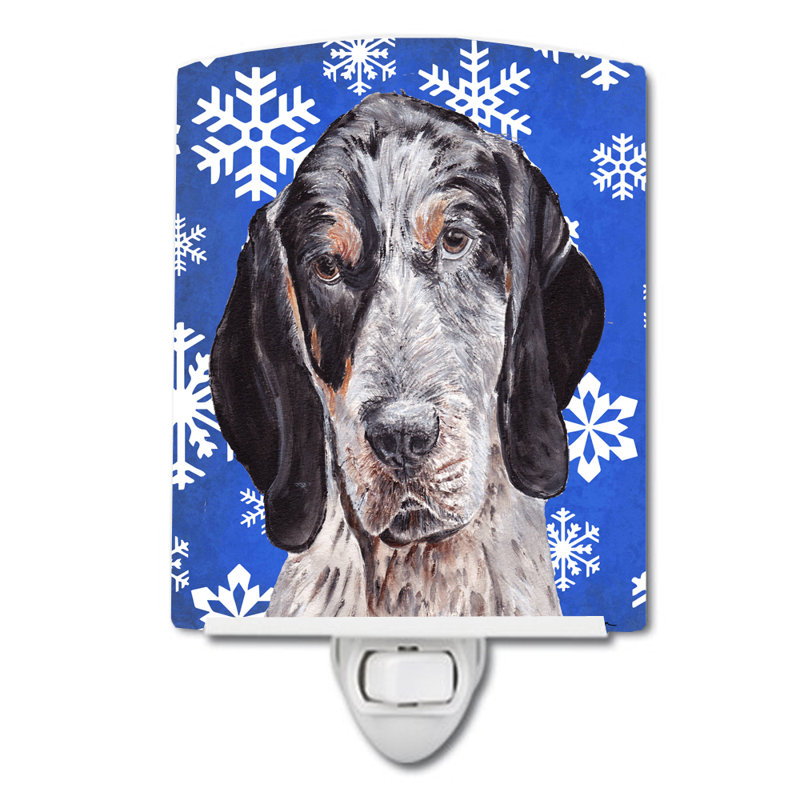 Éclairage pour nuit en céramique par l’irish, Bluetick Coonhound