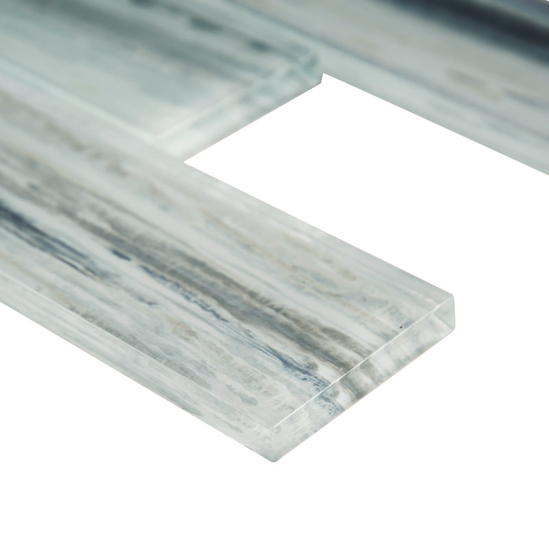 Subway 12 in. x 12 in. Glossy Glass Mosaic Wall Tile, Leclair