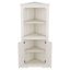 Grande armoire d'angle avec portes pour le salon, la salle de bain, la salle à manger ou la cuisine, beige grain de bois