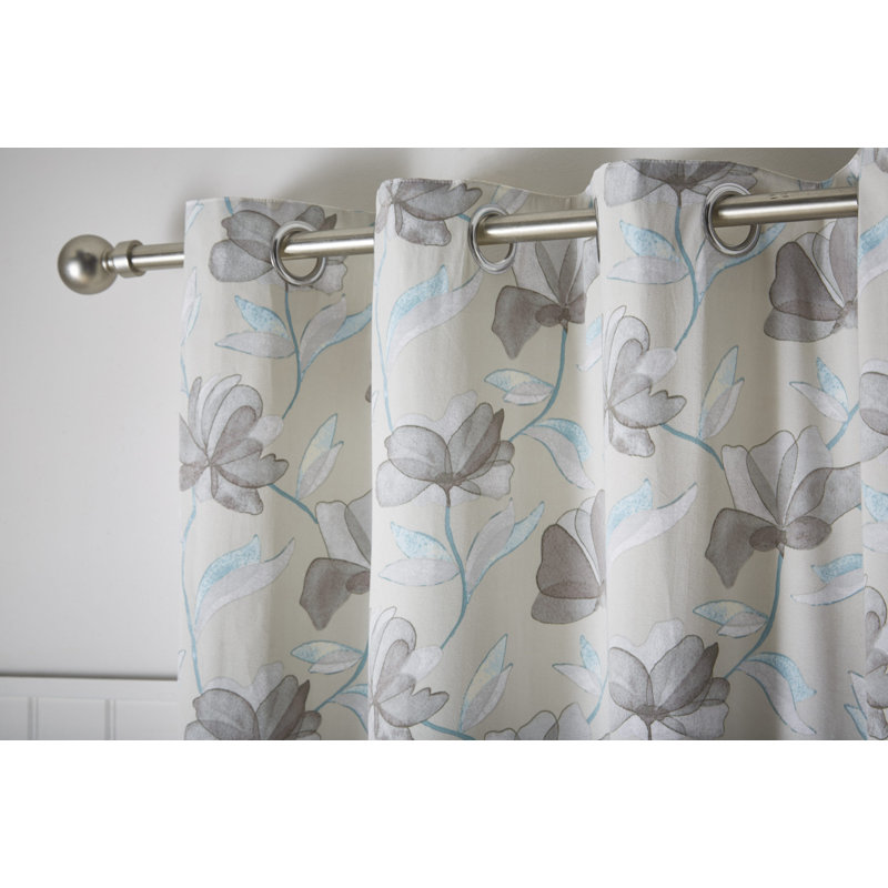 Aaru Springfield Eyelet Curtains (Set of 2), 168cm Width x 183cm Drop, Teal