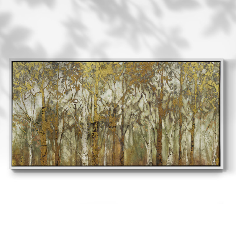 Birch Grove - Toile tendue avec châssis encadré - Prêt à accrocher, H 25 po x l 49 po