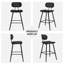 Tabouret de bar et de comptoir en similicuir noir, 68 cm (26,75 po), avec assise et dossier larges.-455663330