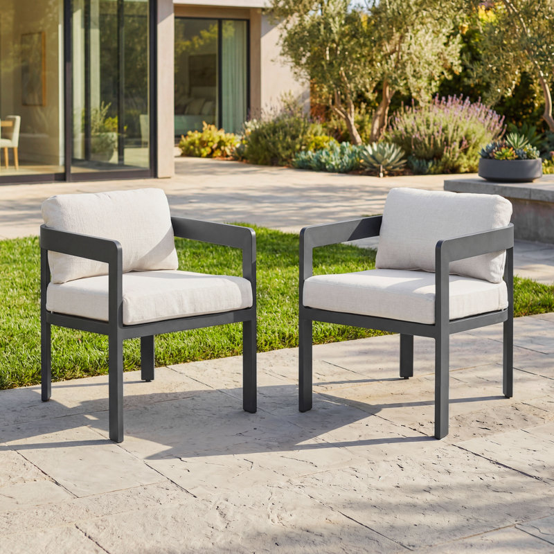 Ensemble de 2 chaises d'extérieur en aluminium