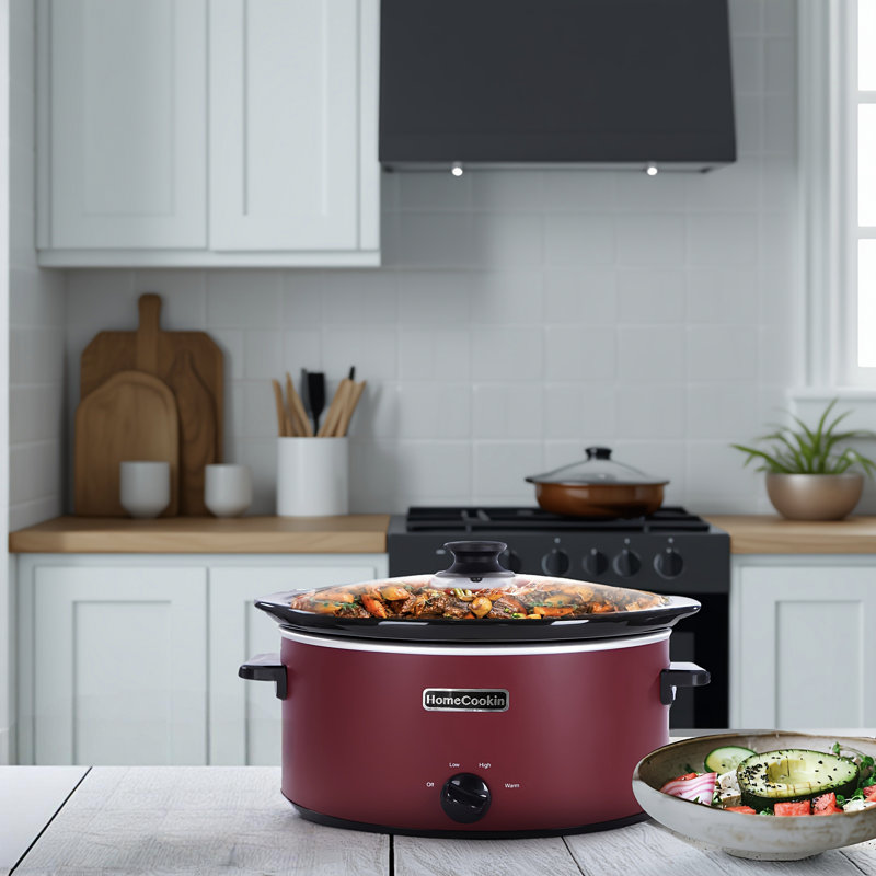Mijoteuse ovale manuelle 6 pintes HomeCookin - rouge, 6 pte, Rouge