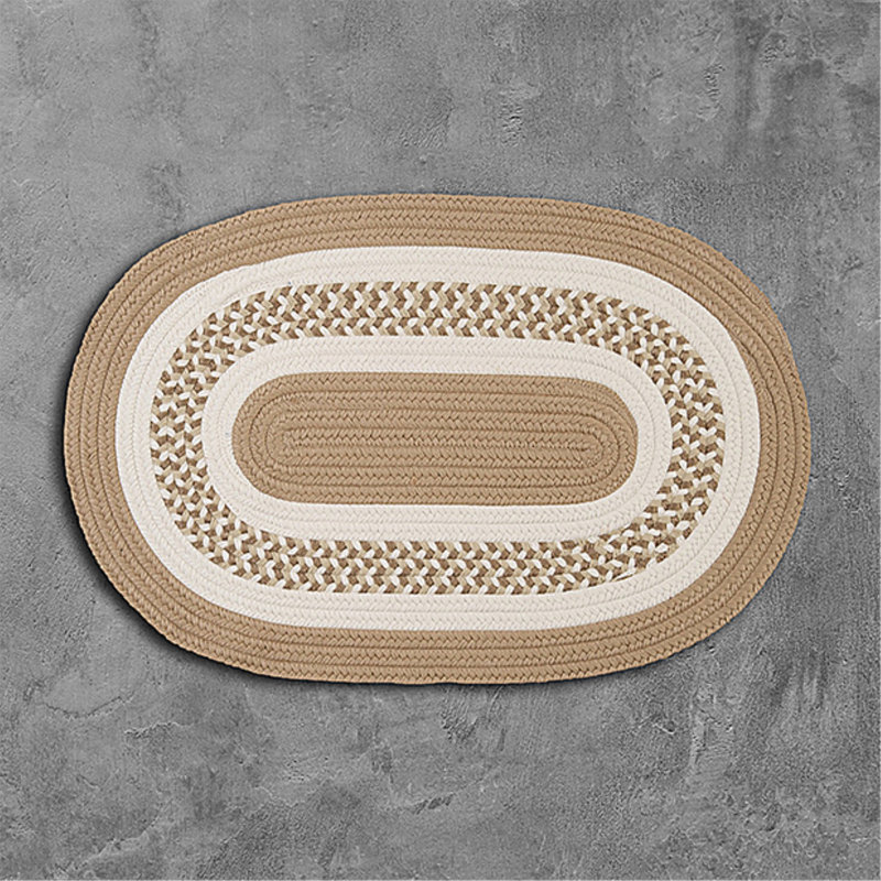 Tapis réversible intérieur / extérieur Bloxom - sable cubain, Ovale 4 pi x 6 pi