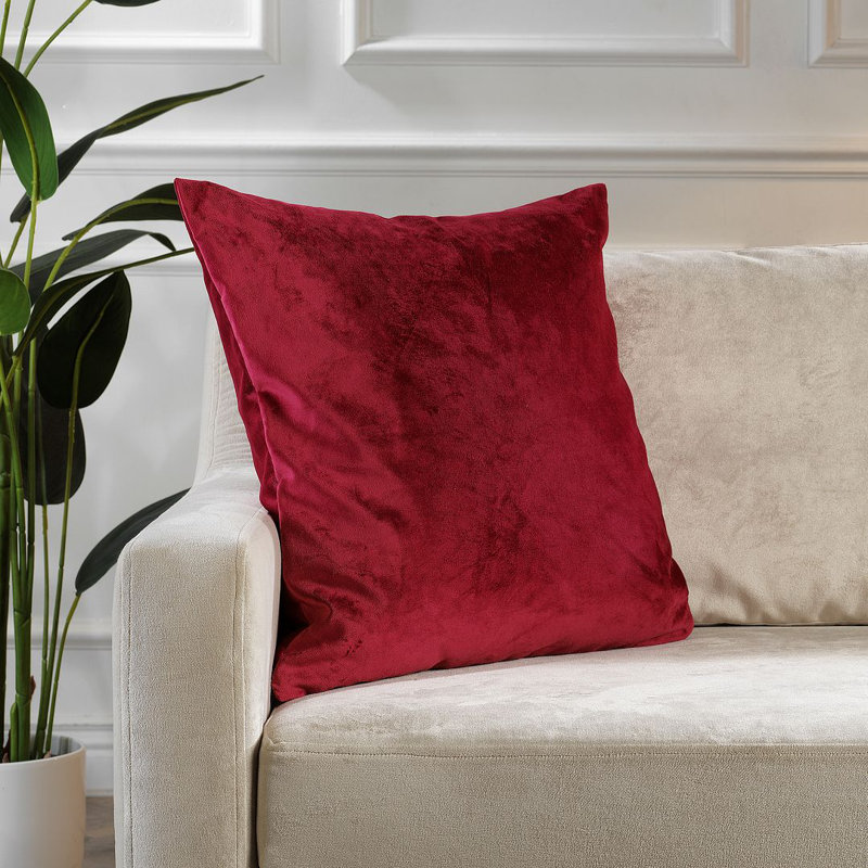 Matte Velvet Cushion Cover - 1 Pc, 30cm x 30cm, Red