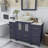 Ravenna 48" Freestanding Single Sink Bathroom Vanity with Engineered Marble Top and Matching Mirror-67116240
