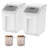 Ingredient Storage Bin, 2 x 15L Dispenser Bin with 2 Measuring Cups