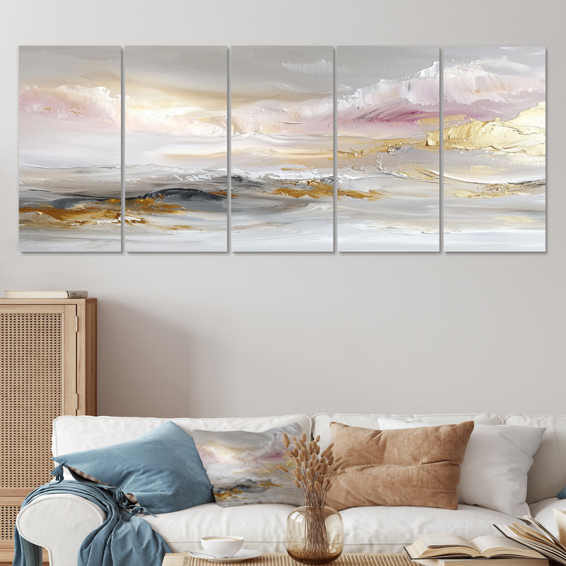 Omaury - art mural plage - art mural nautique pour le salon, H 28 po x l 60 po, 5