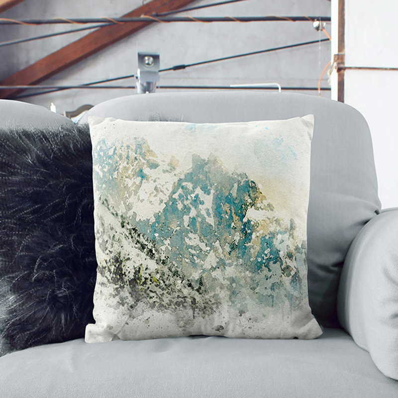 Abstract Square Cushion, 40cm H x 40cm W x 15cm D, Stone