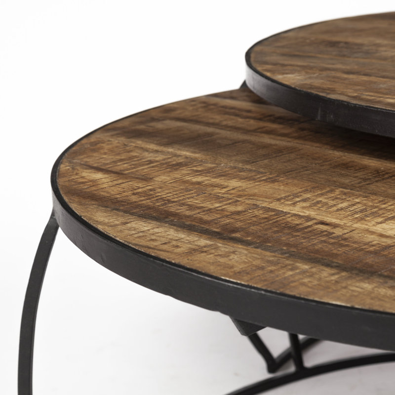 Ratcliff Frame 2 Nesting Coffee Tables, 55.5" W x 72" L, Brown