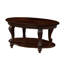 Table basse ovale en bois d'hévéa de 42 po avec tablette de rangement ouverte-888499155