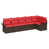 Structure brune / coussin rouge est en rupture de stock sélectionné
