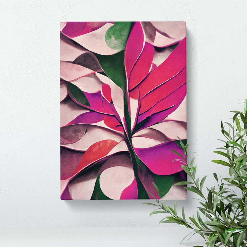 Abstract Leaf Art No.4 - Print, Wrapped Canvas, 50cm H x 35cm W, No Matte