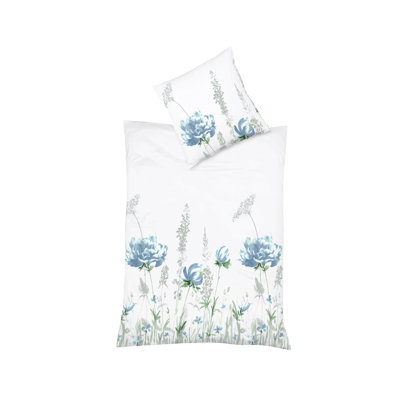 St. Tropez White/Blue 205 TC Reversible Duvet Cover Set
