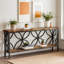 Console industrielle 70,9 po avec 2 tablettes, long canapé derrière le canapé pour le vestibule-323209830-323209817-323209829