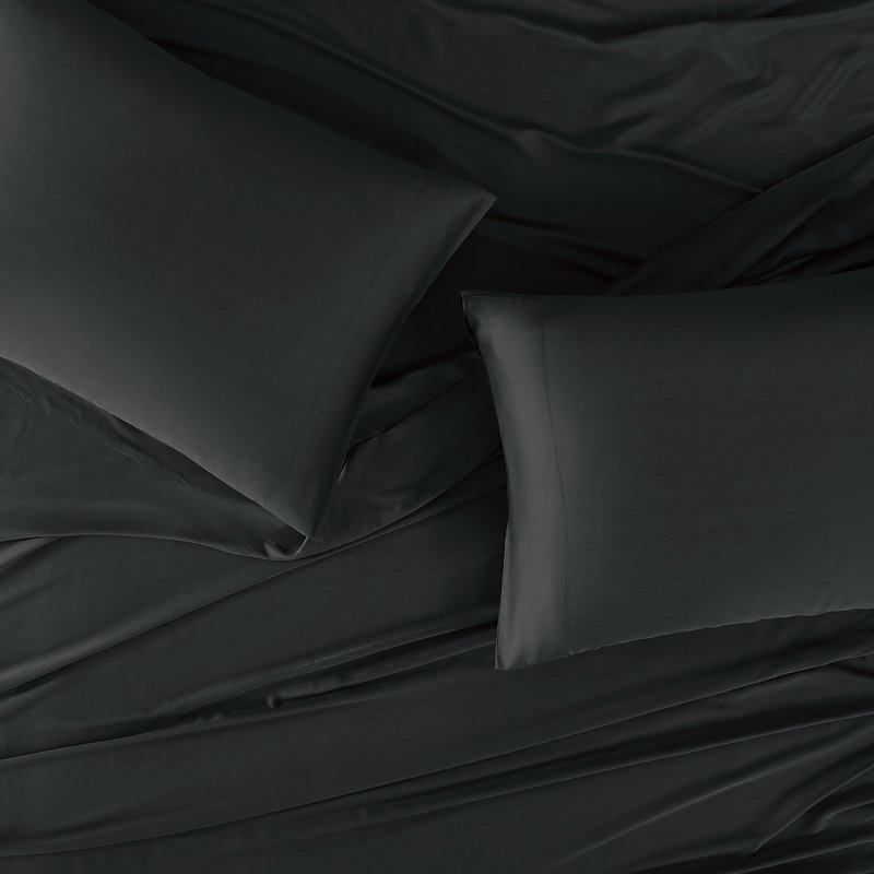 Frye 300 Thread Count Bamboo Sheet Set, Queen Sheet Set, Dark Gray