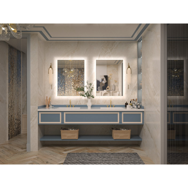 Miroir de salle de bain avec éclairage à DEL rétroéclairé sans cadre, 24 po x 32 po