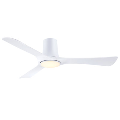 Corke 52 inch Indoor/Outdoor Smart Ceiling Fan with LED CCT Select Light Kit - Matte White with Matte White Blades