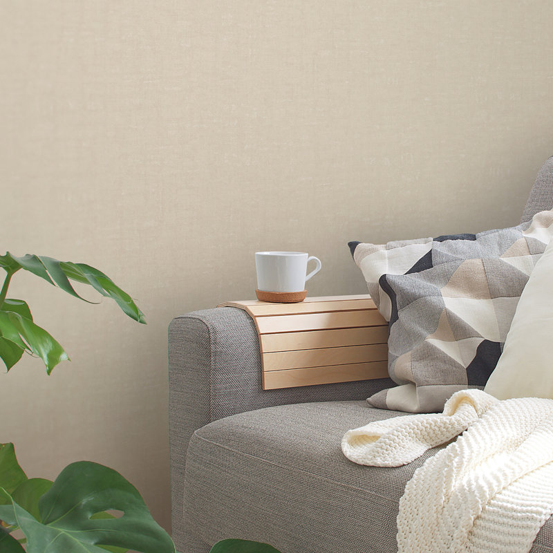 Diez Linen Effect 10.05m x 53cm Textured Matte Wallpaper Roll, Cream
