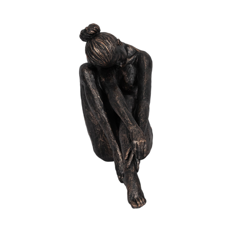 Sculpture décorative abstraite assise pour la décoration intérieure - statue de galerie moderne décorative pour objet de table ou décoration de salon - bronze