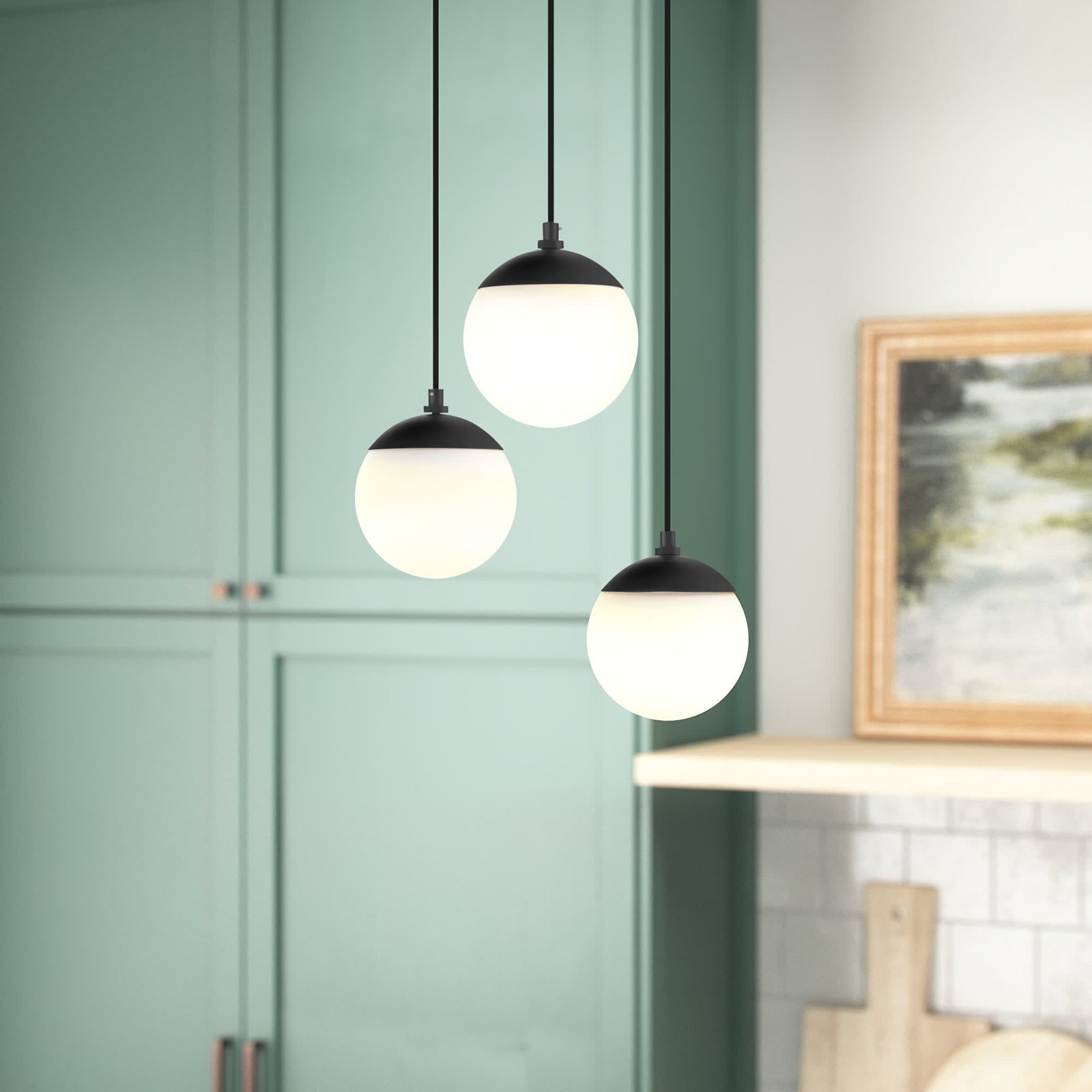 Richardson Dimmable 3 - Light Pendant, Matte Black