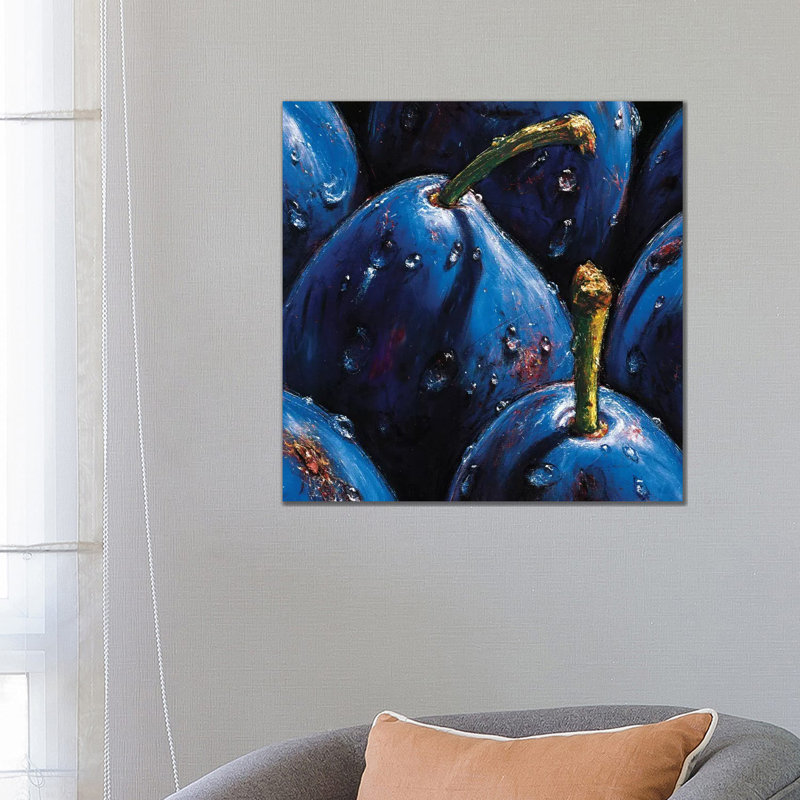 Plums by AlmaCh - Wrapped Canvas Painting, 66.04 cm H x 66.04 cm W x 3.175 cm D