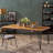 Industrial Wood And Metal Rectangular Dining Table